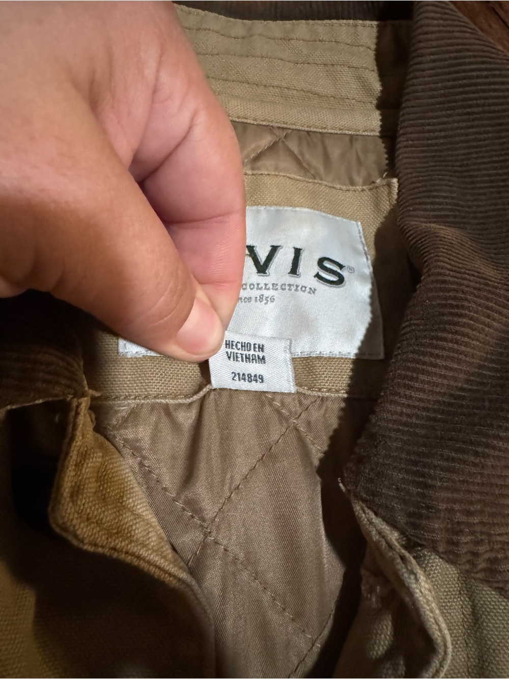 Vintage Orvis Khaki Field Jacket with Dark Brown Corduroy Collar SEE DETAILS - Picture 8 of 10